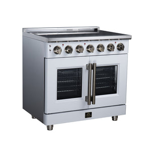 Forno Massimo 36-Inch Electric Range FFSEL6955-36 – White – Electric Range FFSEL6955 36WHT Left Angle 2026 07 28
