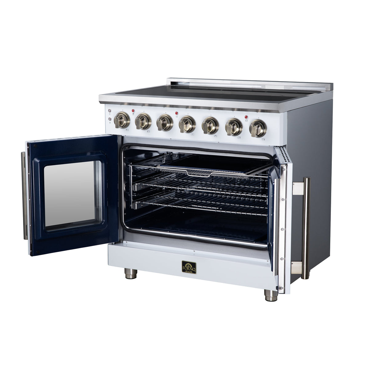 Forno Massimo 36-Inch Electric Range FFSEL6955-36 – White – Electric Range FFSEL6955 36WHT Right Angle Open 2026 07 28