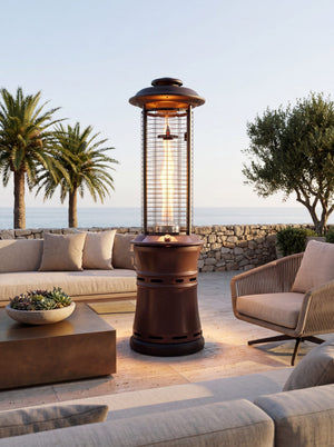 Lava Heat Italia Ember patio heater in Heritage Bronze - outdoor setting