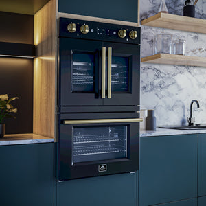 Forno Asti 30-Inch Double Wall Oven FBOEL1340-30 – Black – FBOEL1340 30BLK Lifestyle