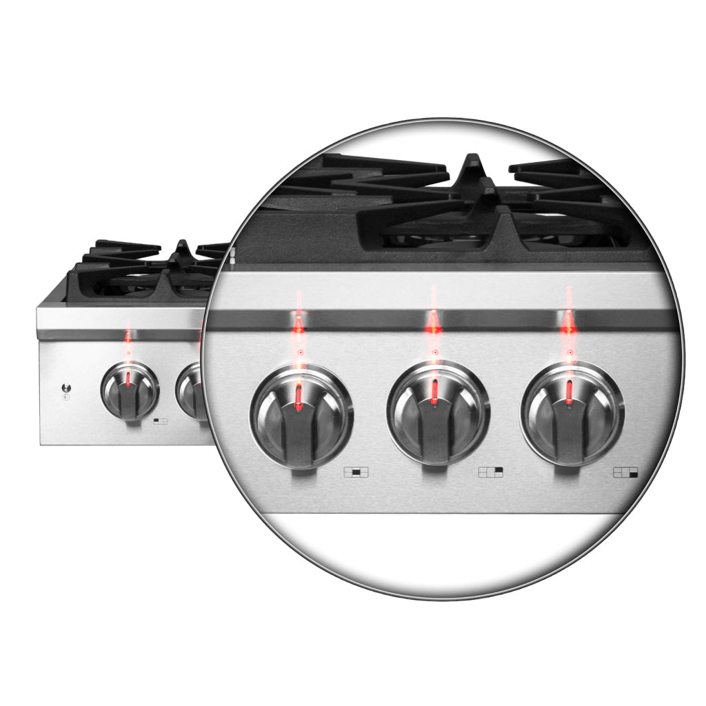 Forno Qualita 30-Inch Gas Rangetop FCTGS5751-30 – Stainless Steel – FCTGS5751 30 Forno Spezia Alta Qualita 30 Pro Style Gas Rangetop zoom knobs 1024x1024
