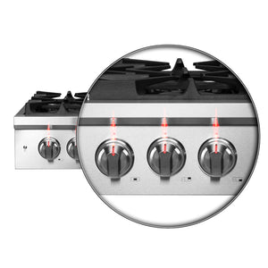 Forno Qualita 30-Inch Gas Rangetop FCTGS5751-30 – Stainless Steel – FCTGS5751 30 Forno Spezia Alta Qualita 30 Pro Style Gas Rangetop zoom knobs 1024x1024