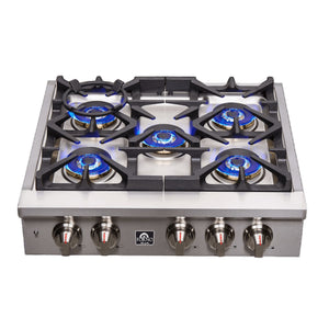Forno Qualita 30-Inch Gas Rangetop FCTGS5751-30 – Stainless Steel – FCTGS5751 30 Forno Spezia Alta Qualita 30 Pro Style Gas Rangetop