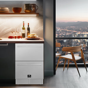 Forno Como 24-Inch Drawer Refrigerator & Freezer FDROD1611-24 – Stainless Steel – FDROD1611 24S forno como indoor outdoor drawer refrigerator lifestyle2