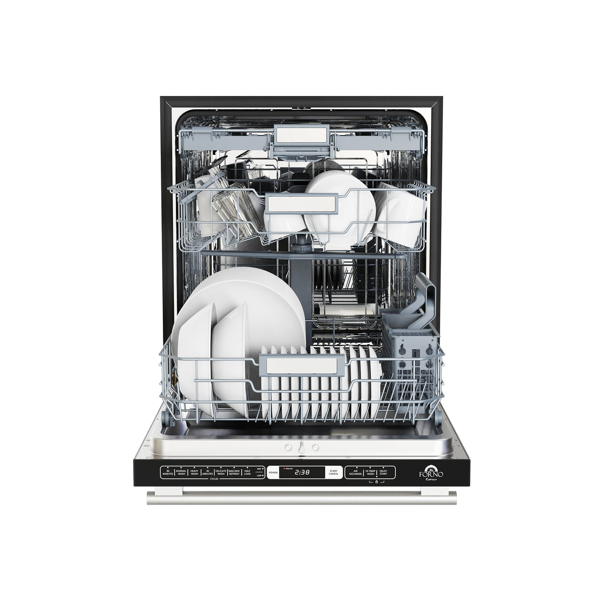 Forno Kitchen Appliance Package FBDL-011-01US – Stainless Steel – FDWBI8035 24S aquila dishwasher front open