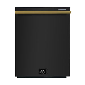 Forno Kitchen Appliance Package FBDL-007-02US – Stainless Steel – FDWBI8067 24BLK pozzo dishwasher front antique brass