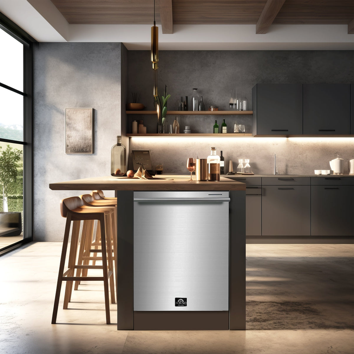 Forno Kitchen Appliance Package FBDL-006-01US – Stainless Steel – FDWBI8067 24S pozzo dishwasher lifestyle 63558005 3842 45e6 b9c9 4a9ddc4321d4