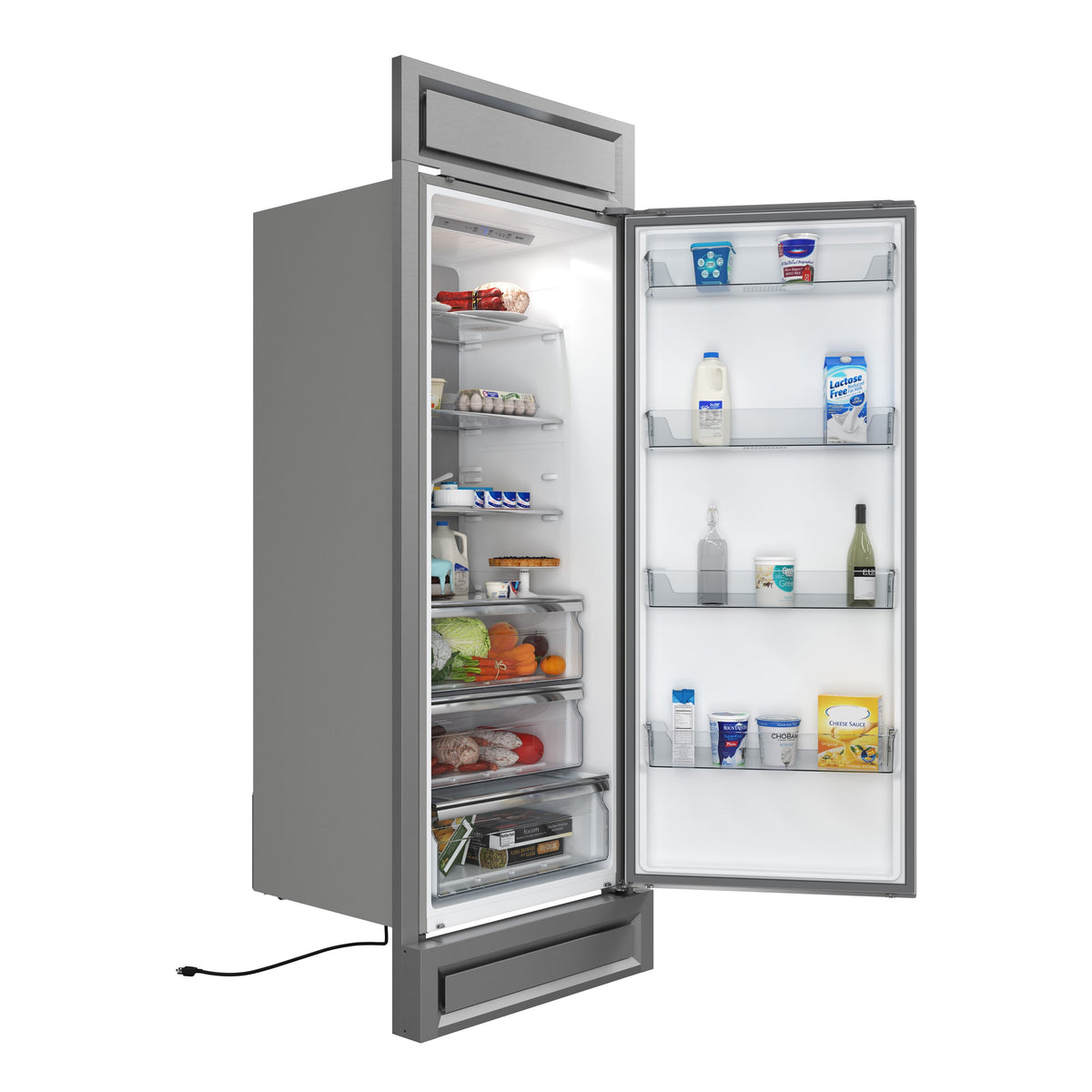 Forno Maderno 28-Inch Convertible Refrigerator & Freezer FFFFD1722-32RS – Stainless Steel – FFFFD1722 32RS 45 Open Door