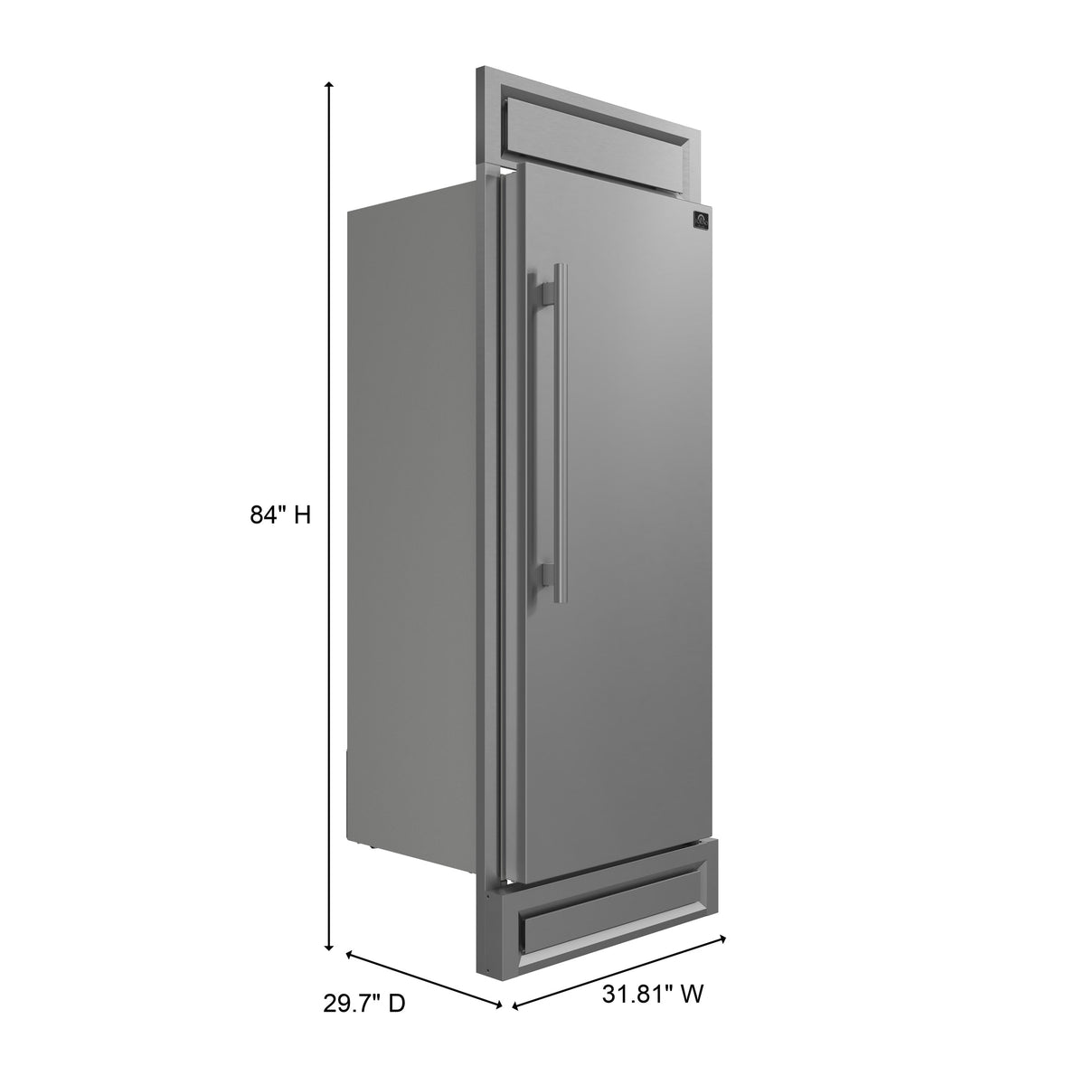 Forno Maderno 28-Inch Convertible Refrigerator & Freezer FFFFD1722-32RS – Stainless Steel – FFFFD1722 32RS Measurements