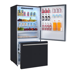 Forno Kitchen Appliance Package FBDL-003-02US – Stainless Steel – FFFFD1785 31BLK forno milano black fridge side open 20b58f86 36bc 47fc 9fe5 def3ebb1246a
