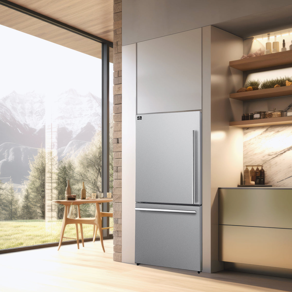 Forno Kitchen Appliance Package FBDL-010-01US – Stainless Steel – FFFFD1785 31S forno milano stainless steel fridge lifestyle 1 42637475 4d78 4aee a8fd ad441197f37b