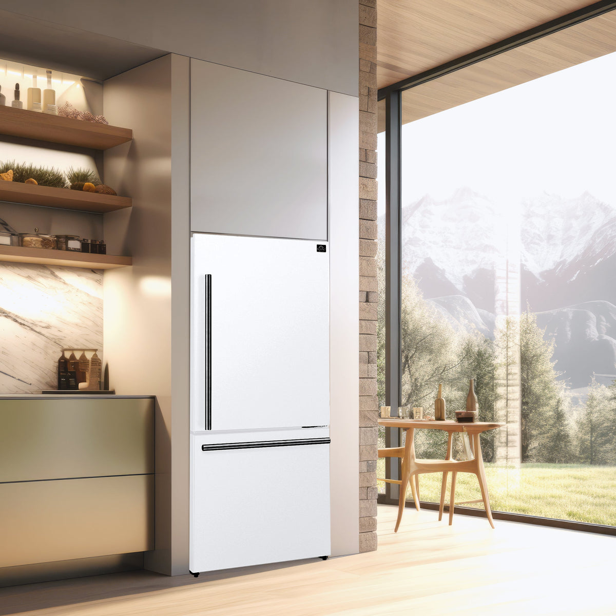 Forno Kitchen Appliance Package FBDL-001-03US – Stainless Steel – FFFFD1785 31WHT forno milano white fridge lifestyle 403652f8 c169 45ec 9420 4e069907190a