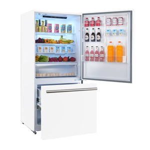 Forno Kitchen Appliance Package FBDL-007-03US – Stainless Steel – FFFFD1785 31WHT forno milano white fridge side open