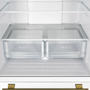 Forno Gallipoli 30-Inch French Door Refrigerator FFFFD1974-31 – White – FFFFD1974 31WHT French Doors Refrigerator crisper drawer 2 AB