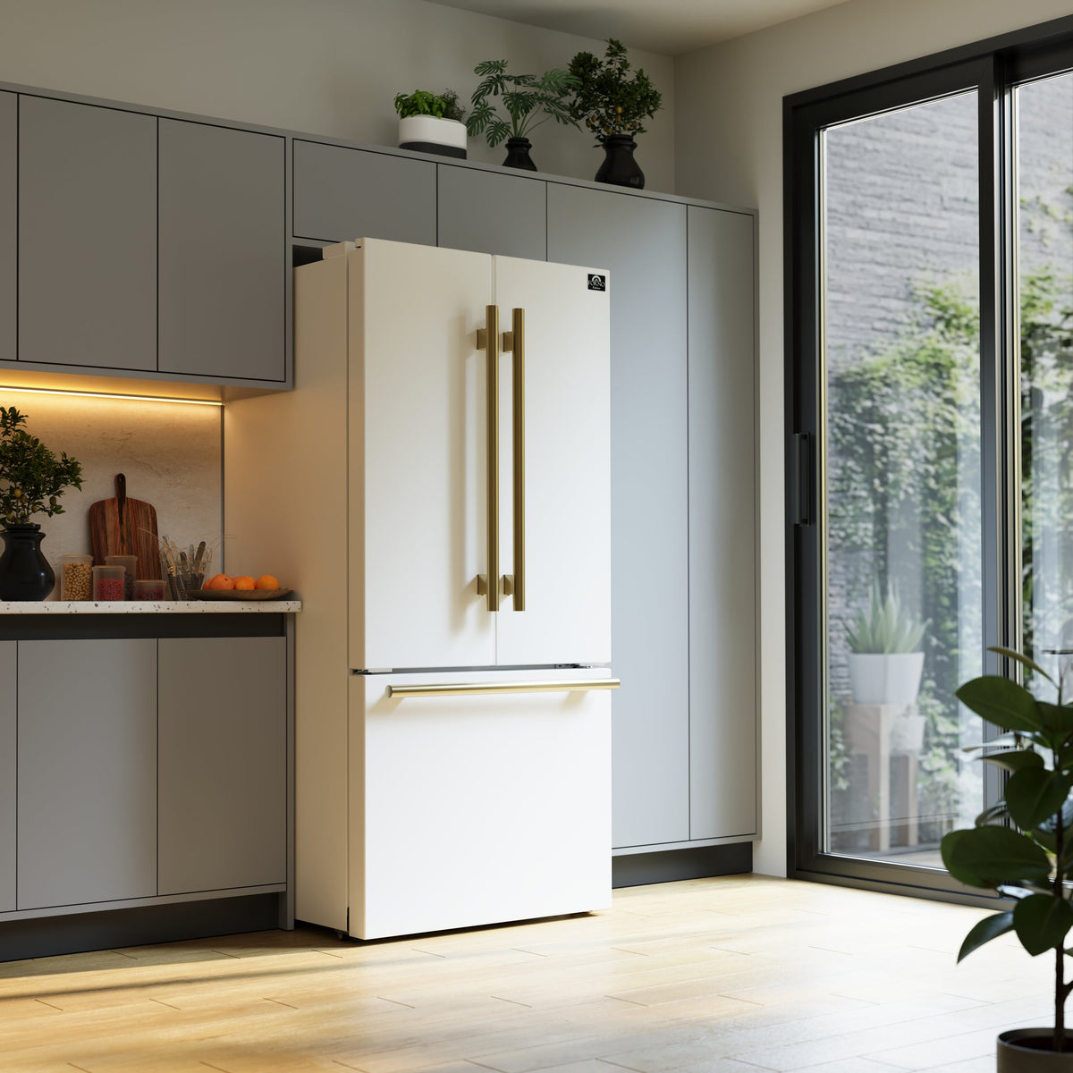 Forno Gallipoli 30-Inch French Door Refrigerator FFFFD1974-31 – White – FFFFD1974 31WHT Lifestyle