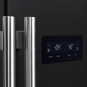 Forno Salerno 33-Inch Side-by-Side Refrigerator FFRBI1805-33 – Black – FFRBI1805 33BLK forno salerno black refrigerator control panel