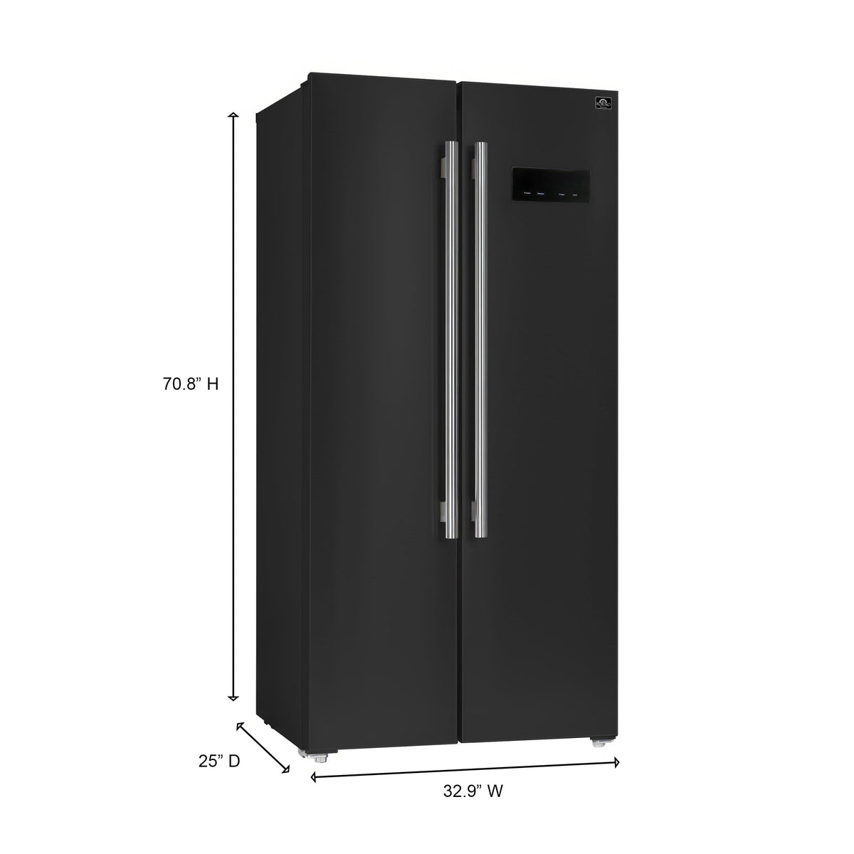 Forno Salerno 33-Inch Side-by-Side Refrigerator FFRBI1805-33 – Black – FFRBI1805 33BLK forno salerno black refrigerator dimensions