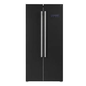 Forno Salerno 33-Inch Side-by-Side Refrigerator FFRBI1805-33 – Black – FFRBI1805 33BLK forno salerno black refrigerator main image