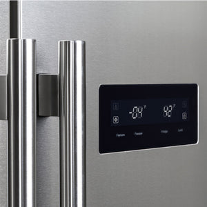 Forno Salerno 33-Inch Side-by-Side Refrigerator FFRBI1805-33SB – Stainless Steel VCM – FFRBI1805 33SB forno salerno stainless steel refrigerator control panel