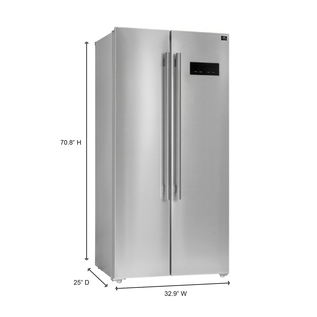 Forno Salerno 33-Inch Side-by-Side Refrigerator FFRBI1805-33SB – Stainless Steel VCM – FFRBI1805 33SB forno salerno stainless steel refrigerator dimensions