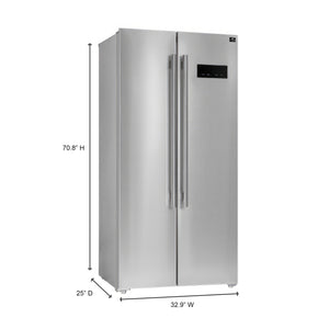 Forno Salerno 33-Inch Side-by-Side Refrigerator FFRBI1805-33SB – Stainless Steel VCM – FFRBI1805 33SB forno salerno stainless steel refrigerator dimensions