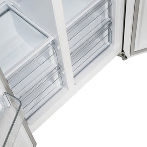 Forno Salerno 33-Inch Side-by-Side Refrigerator FFRBI1805-33 – White – FFRBI1805 33WHT forno salerno white refrigerator bottom interior