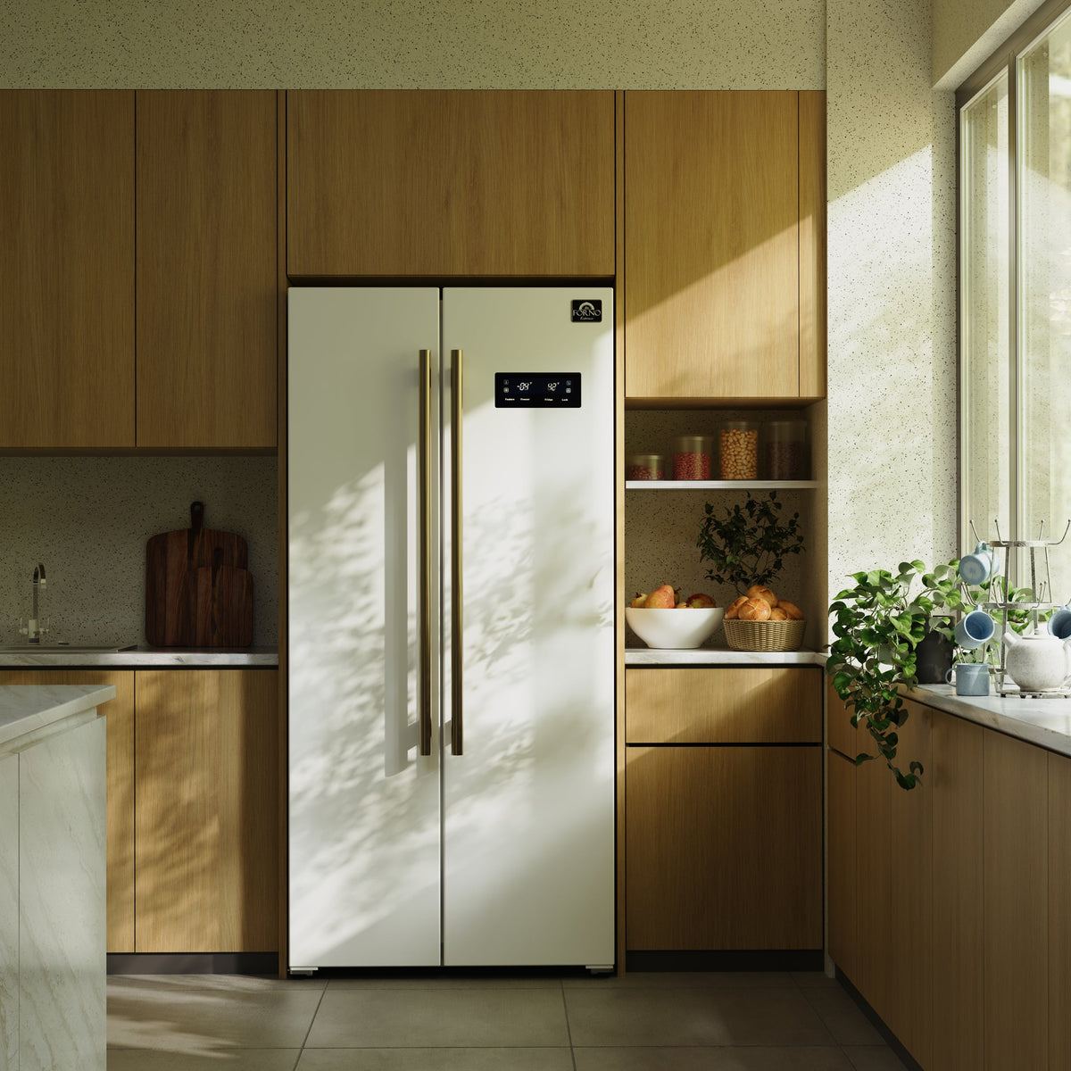 Forno Salerno 33-Inch Side-by-Side Refrigerator FFRBI1805-33 – White – FFRBI1805 33WHT