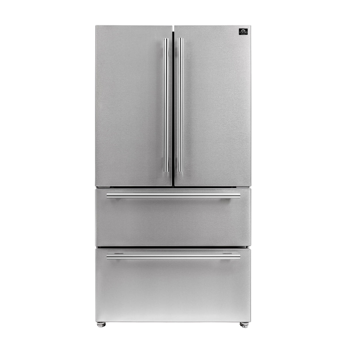 Forno Kitchen Appliance Package FBDL-020-02US – Stainless Steel – FFRBI1820 36SB moena french door refrigerator front