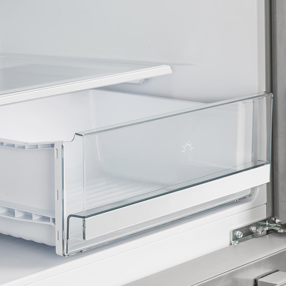 Forno Moena 40-Inch French Door Refrigerator FFRBI1820-40SG – Stainless Steel VCM – FFRBI1820 40SG Forno Moena Built In French Door Refrigerator crisper drawers right