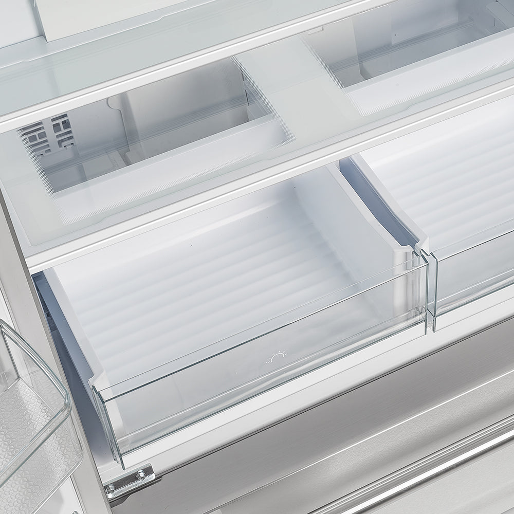 Forno Moena 40-Inch French Door Refrigerator FFRBI1820-40SG – Stainless Steel VCM – FFRBI1820 40SG Forno Moena Built In French Door Refrigerator crisper drawers