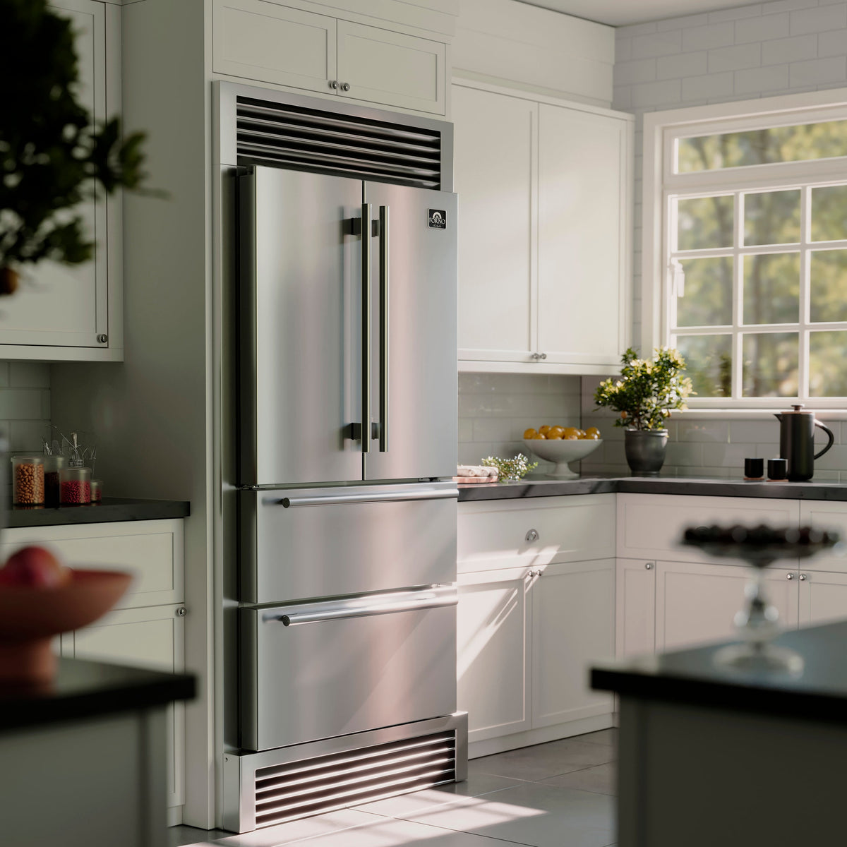 Forno Moena 40-Inch French Door Refrigerator FFRBI1820-40SG – Stainless Steel VCM – FFRBI1820 40SG LifeStyle