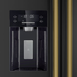 Forno Salerno 36-Inch Side-by-Side Refrigerator FFRBI1844-36 – Black – FFRBI1844 36BLK French Doors Refrigerator Ice Maker AB