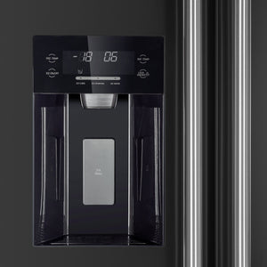 Forno Salerno 36-Inch Side-by-Side Refrigerator FFRBI1844-36 – Black – FFRBI1844 36BLK French Doors Refrigerator Ice Maker
