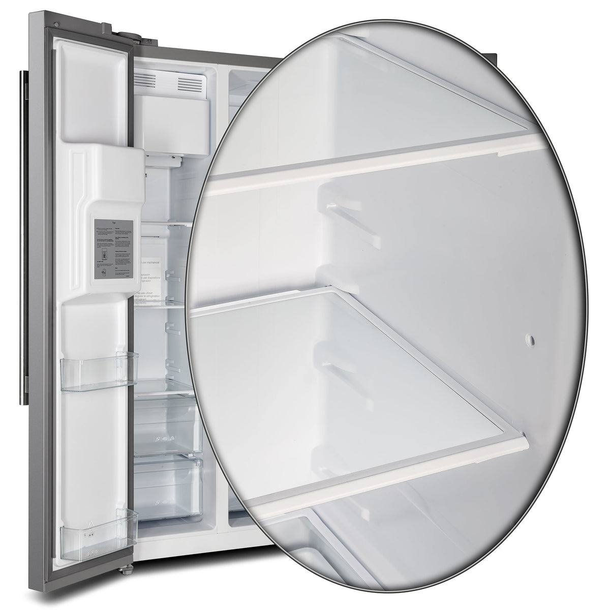 Forno Salerno 36-Inch Side-by-Side Refrigerator FFRBI1844-36SB – Stainless Steel VCM – FFRBI1844 36SB 20Glass 20Shelf 20Feature