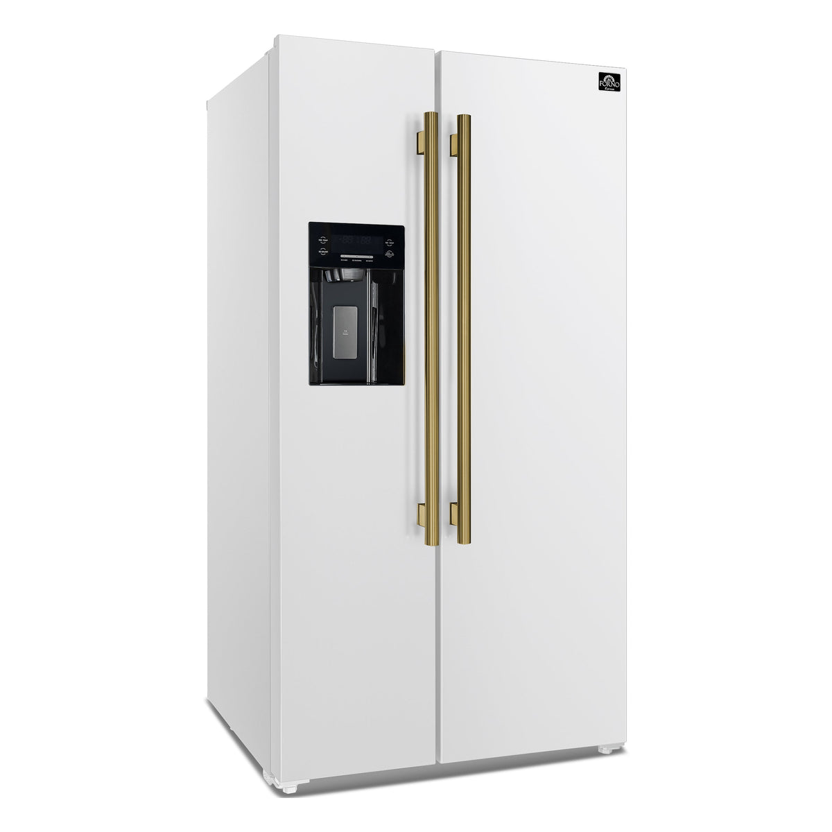 Forno Salerno 36-Inch Side-by-Side Refrigerator FFRBI1844-36 – White – FFRBI1844 36WHT French Doors Refrigerator 45 Front Closed AB