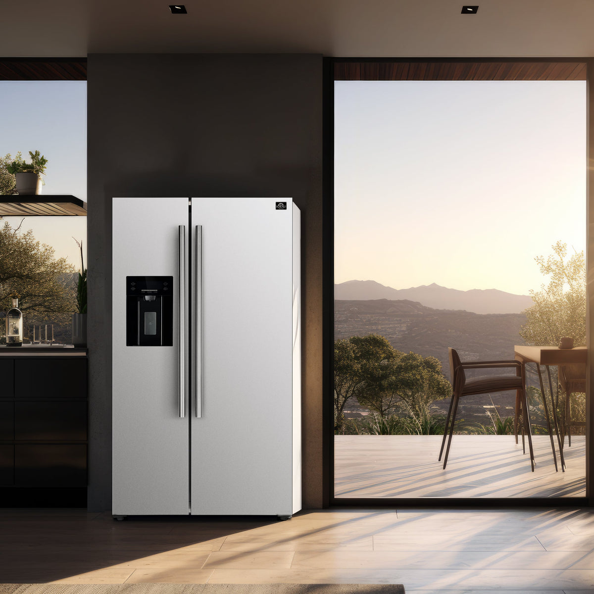 Forno Salerno 36-Inch Side-by-Side Refrigerator FFRBI1844-36 – White – FFRBI1844 36WHT French Doors Refrigerator Lifestyle