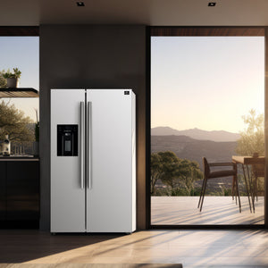 Forno Salerno 36-Inch Side-by-Side Refrigerator FFRBI1844-36 – White – FFRBI1844 36WHT French Doors Refrigerator Lifestyle