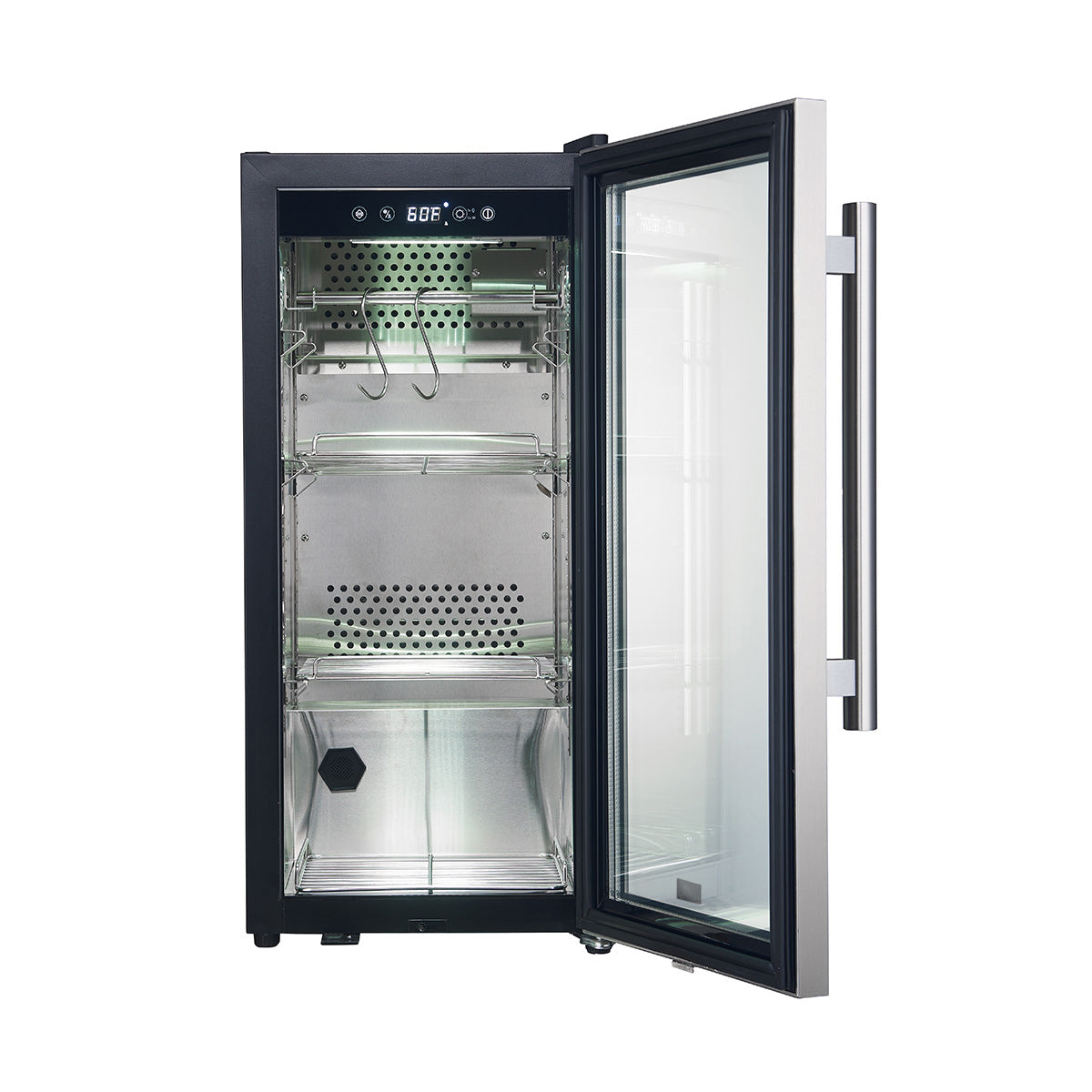 Forno Asciutto 16-Inch Dry Ager FFSDA6857-16 – Stainless Steel – FFSDA6857 16 Asciutto 16 Dry Aging Cabinet Front 20Open