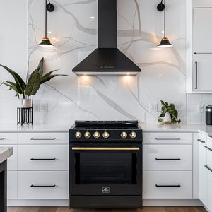 Forno Leonardo 30-Inch Electric Range FFSEL6012-30 – Black – FFSEL6012 30BLK Lifestyle