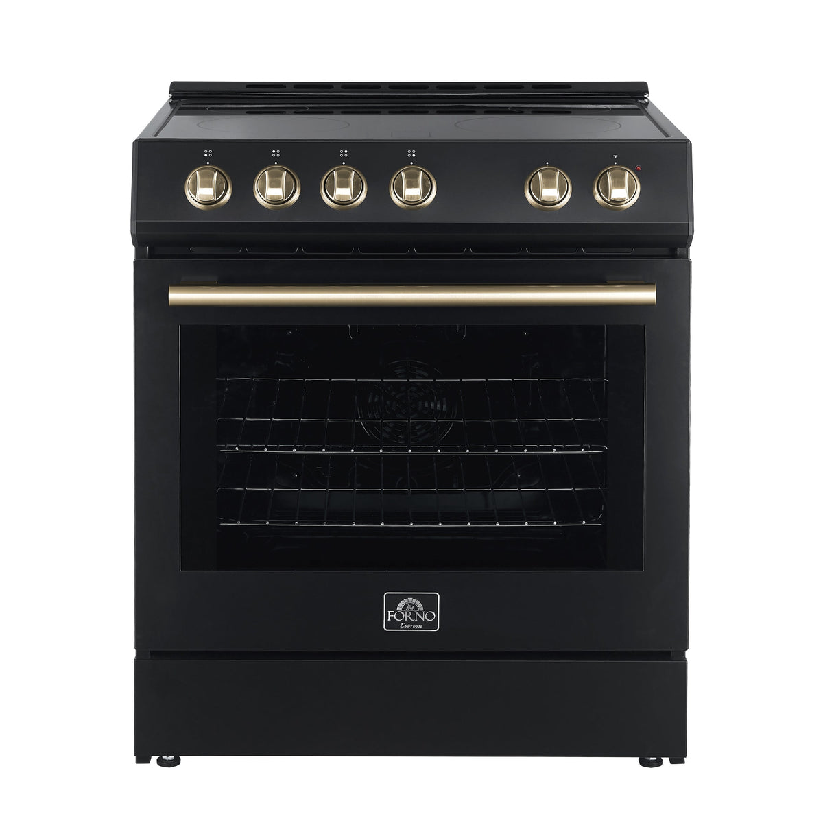Forno Kitchen Appliance Package FBDL-003-02US – Stainless Steel – FFSEL6012 30BLK leonardo espresso electric range front antique brass 668237c9 efe0 42fa ab63 9219cb104a20