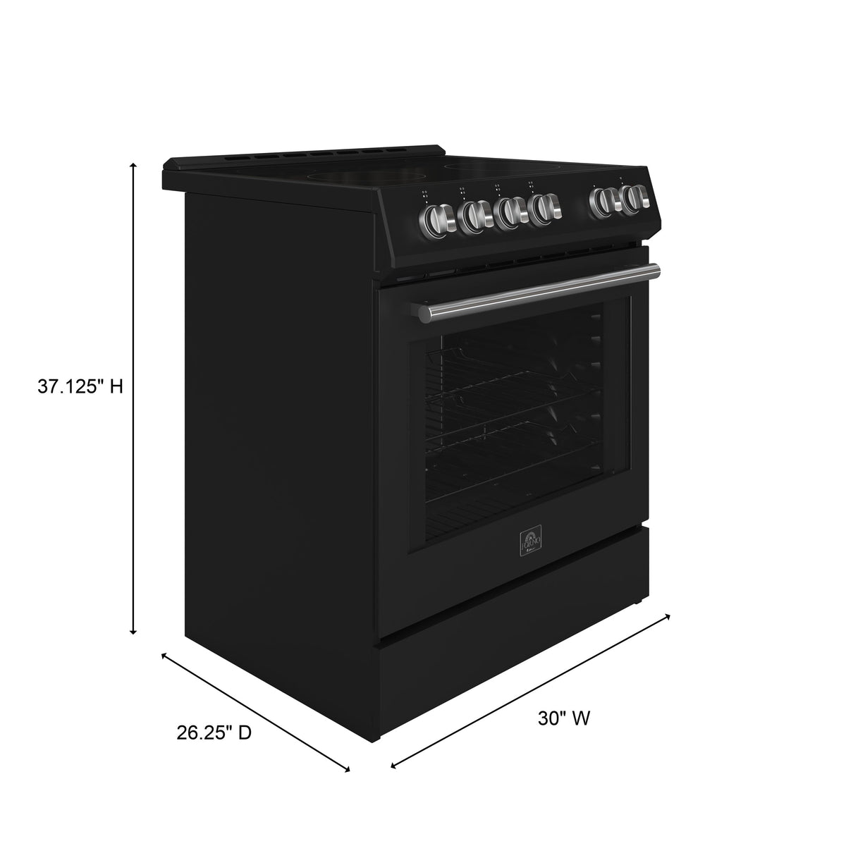 Forno Kitchen Appliance Package FBDL-003-15US – Stainless Steel – FFSEL6012 30BLK Measurments