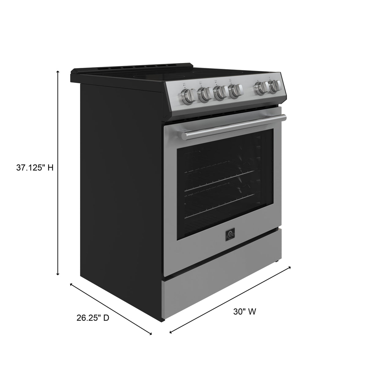 Forno Kitchen Appliance Package FBDL-003-10US – Stainless Steel – FFSEL6012 30S Measurement