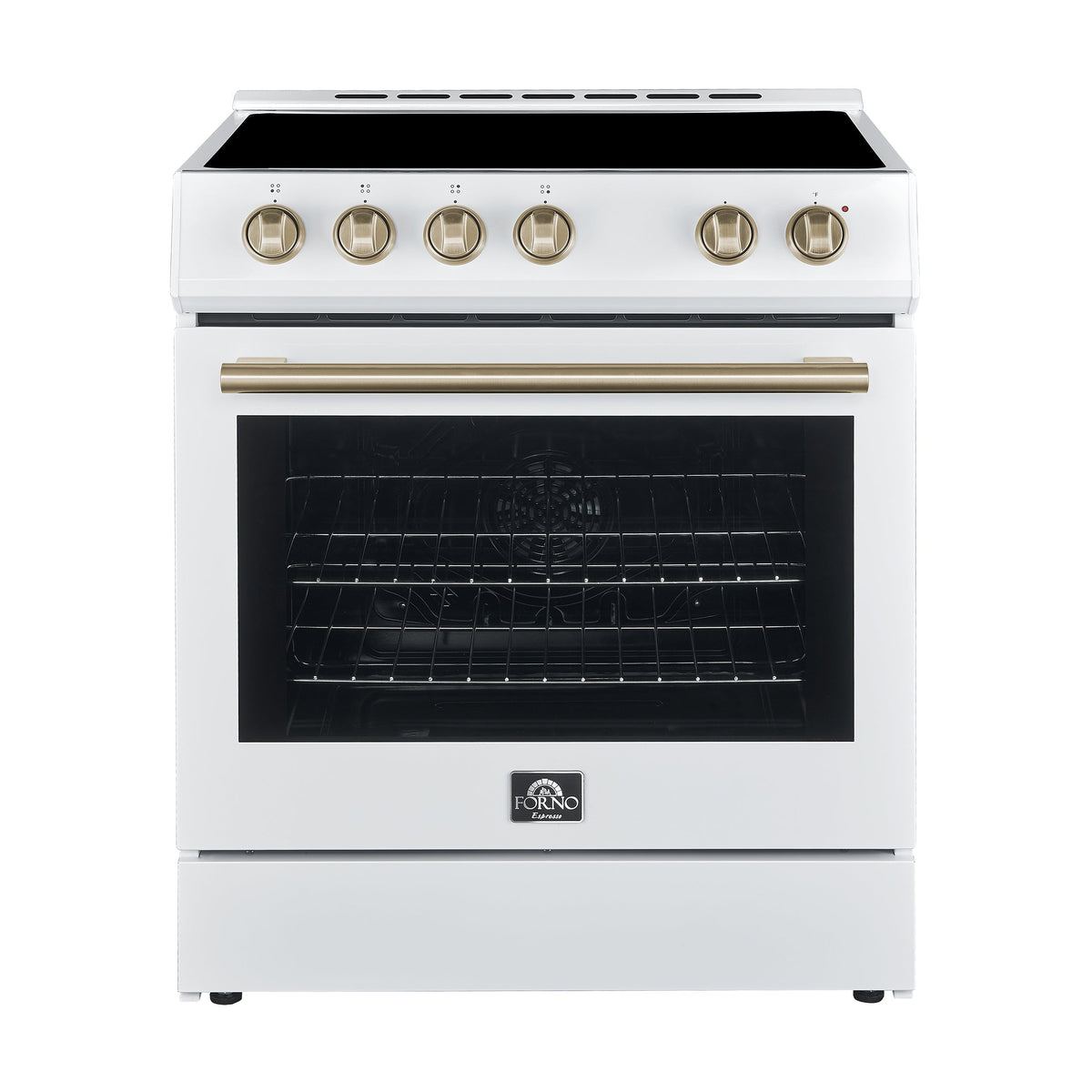 Forno Kitchen Appliance Package FBDL-006-03US – Stainless Steel – FFSEL6012 30WHT leonardo espresso electric range front antique brass 2dc3ad25 2b8c 4cfb bd55 d3abef1a5a23