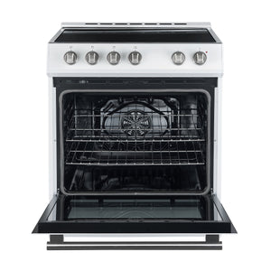 Forno Leonardo 30-Inch Electric Range FFSEL6012-30 – White – FFSEL6012 30WHT leonardo espresso electric range front open