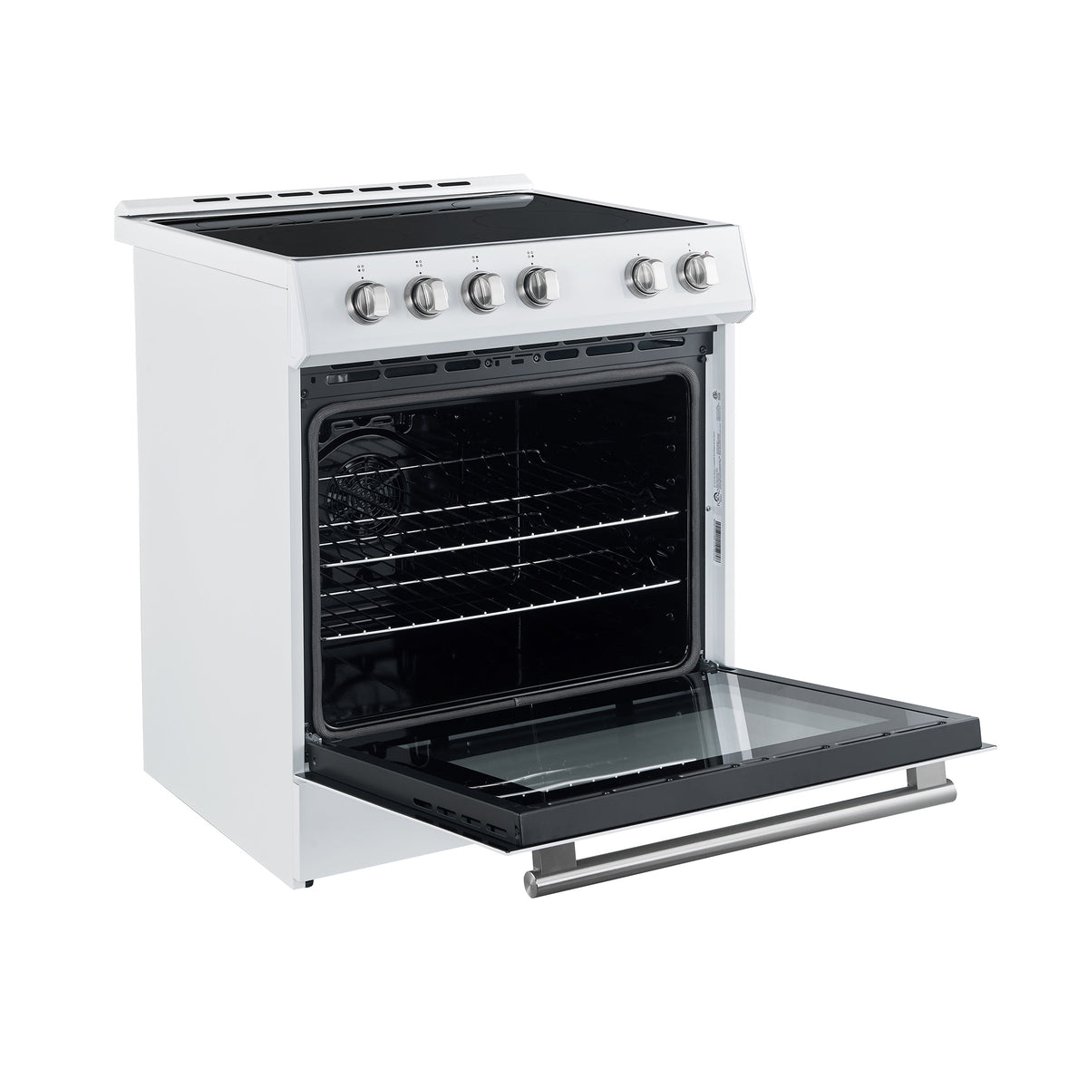 Forno Kitchen Appliance Package FBDL-003-10US – Stainless Steel – FFSEL6012 30WHT leonardo espresso electric range side open