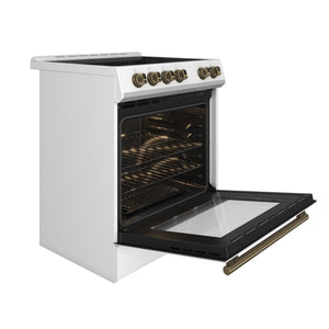 Forno Leonardo 30-Inch Electric Range FFSEL6012-30 – White – FFSEL6012 30WHT 45 Open Door
