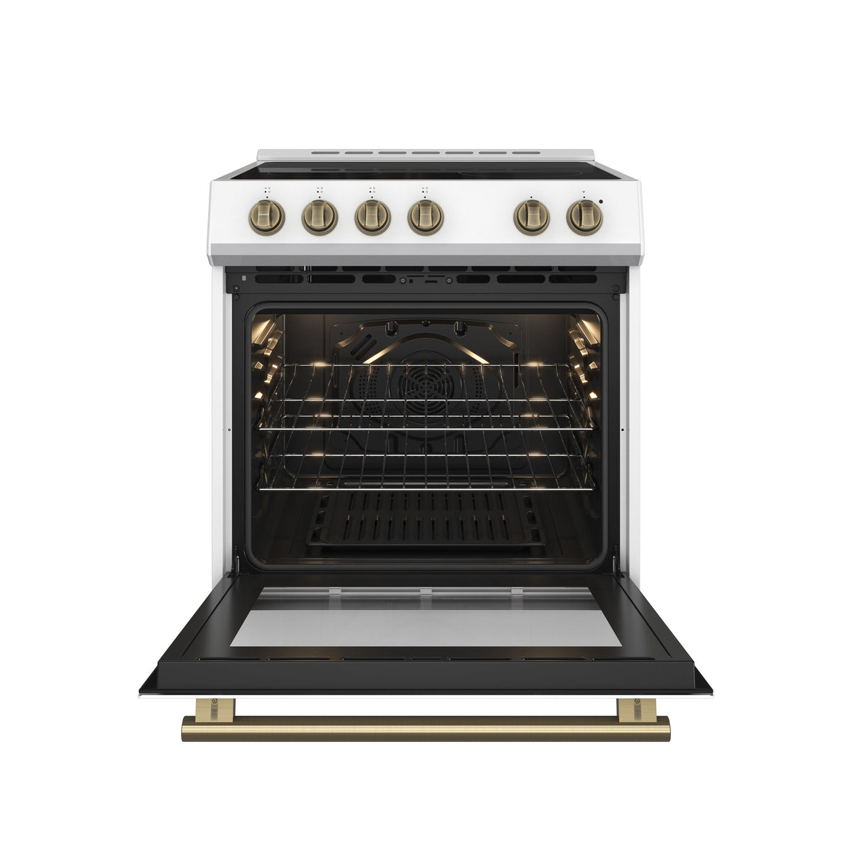 Forno Leonardo 30-Inch Electric Range FFSEL6012-30 – White – FFSEL6012 30WHT Open Door