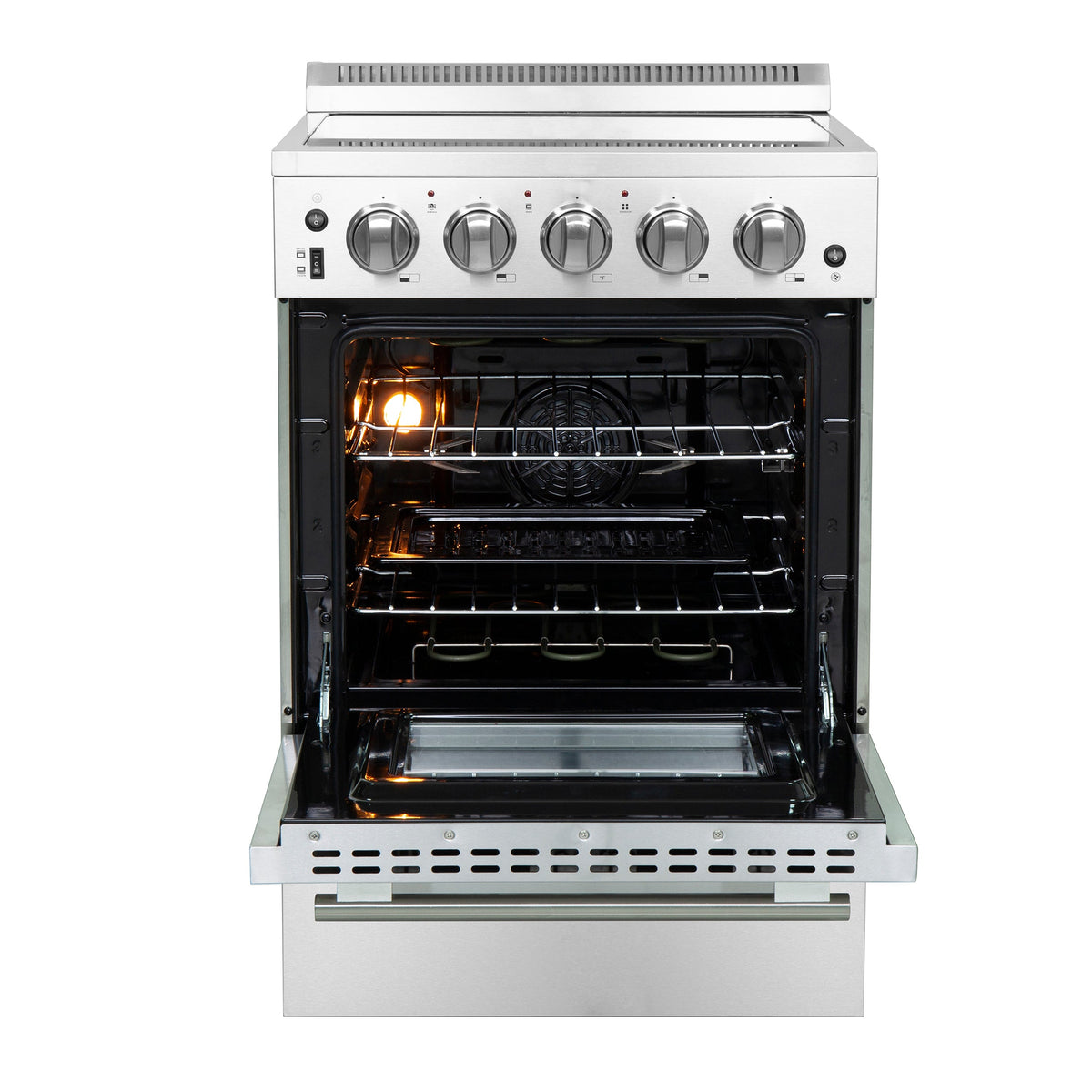 Forno Loiano 24-Inch Electric Range FFSEL6069-24 – Stainless Steel – FFSEL6069 24 Front 20Oven 20Door 20Open