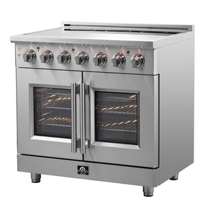 Forno Massimo 36-Inch Electric Range FFSEL6955-36 – Stainless Steel – FFSEL6955 36 20Right 20Side 20Front