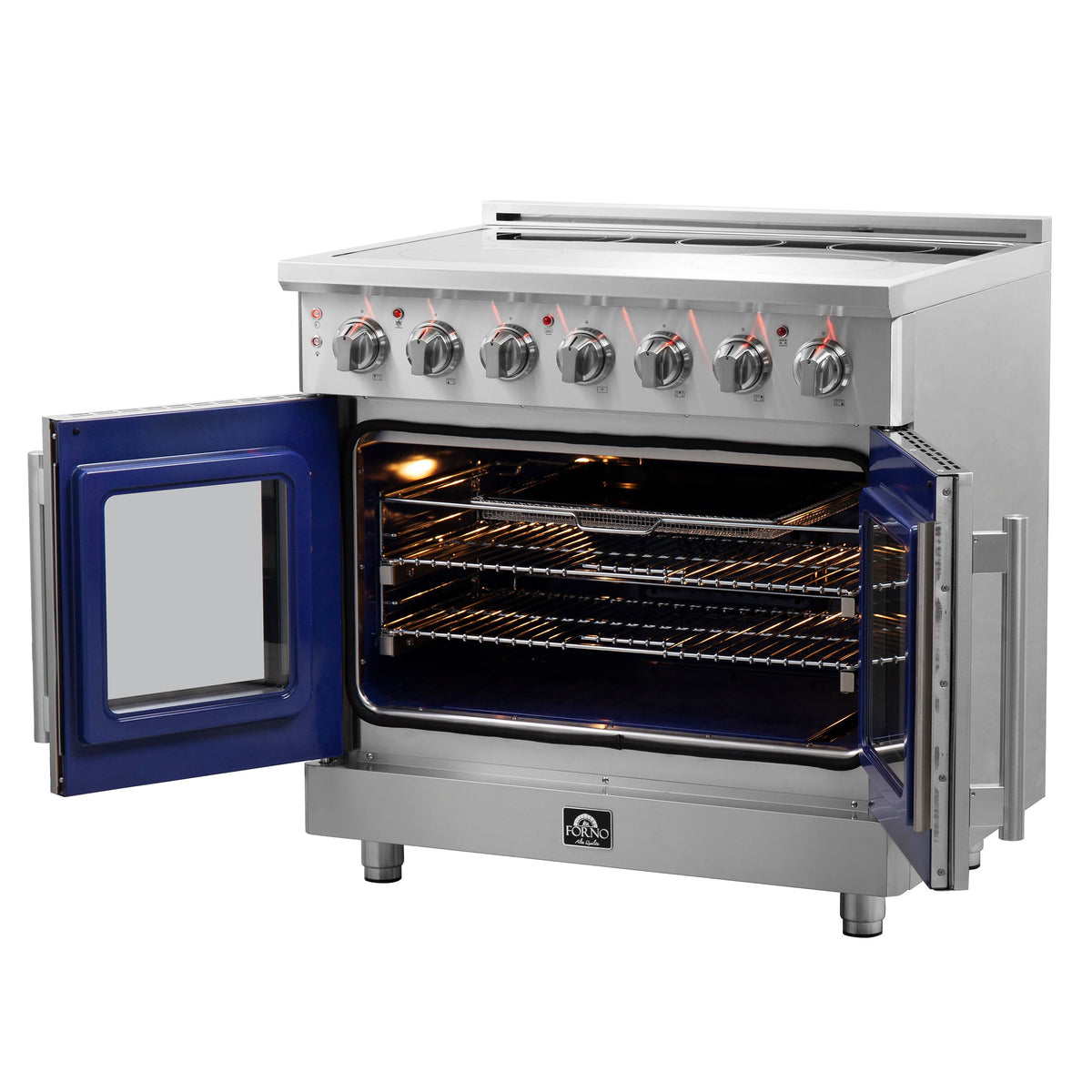 Forno Massimo 36-Inch Electric Range FFSEL6955-36 – Stainless Steel – FFSEL6955 36 20Right 20Side 20Open 20Front